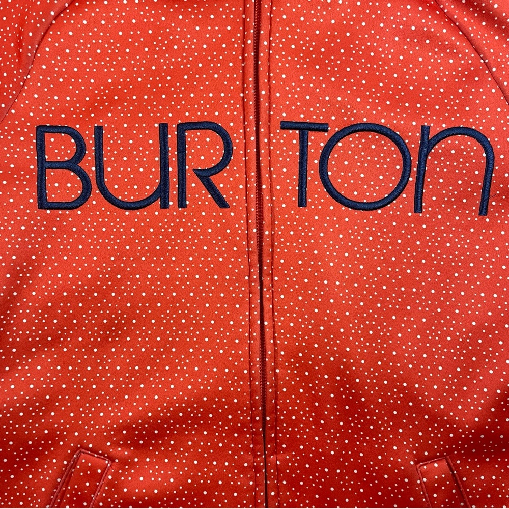 Burton Dry Ride Hoodie Medium WB Peak Orange Polka Dot Full Zip Fleece Jacket - Picture 3 of 7